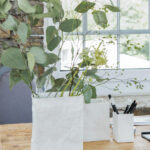 Vase en porcelaine blanc froissé, grand modèle