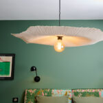 magnifique lampe louise objet blanche papier mâché-suspension-grand-modèle