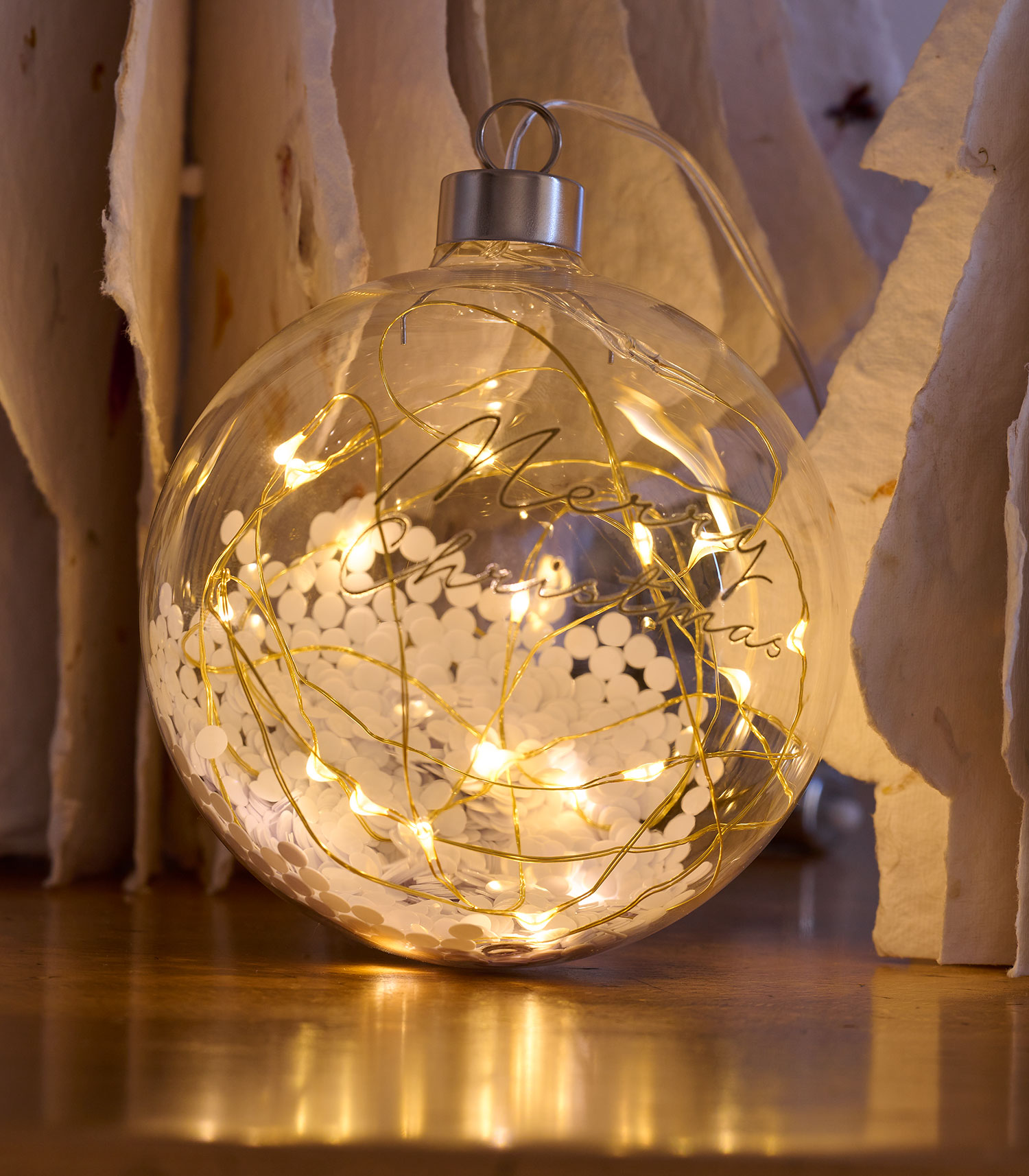 s.luce Orb Lampe décorative LED Boule en verre Ornement de Noël » Ø 20cm,  Fumée