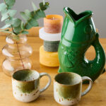 Mug - Grès blanc,vert et naturel - Madam Stoltz