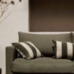 Housse de coussin rayures velour et lin  - Brisbane - Harmony - Haomy